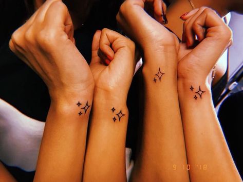 Sparkle Matching Tattoo, Star Emoji Tattoo, Cute Sparkle Tattoos, Matching Sparkle Tattoo, Sparkle Emoji Tattoo, Small Vegas Tattoo, Small Sparkle Tattoo, Sparkling Tattoo, Sparkle Star Tattoo