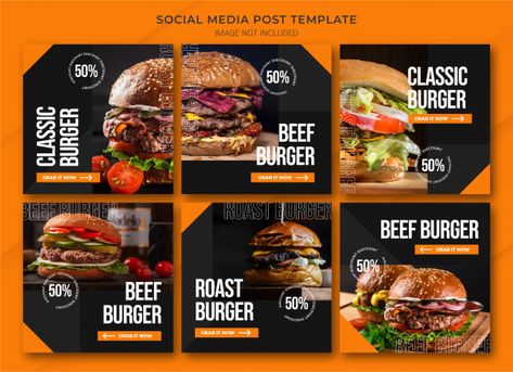 Burger Feed Instagram, Roast Beef Burger, Healthy Food Instagram, Advertising Template, Burger Menu, Social Media Branding Design, Social Media Post Template, Food Menu Design, Food Photography Tips