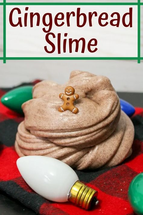 Gingerbread Slime, Christmas Sensory Play, Christmas Sensory, Free Slime, Easy Slime Recipe, Christmas Crafts For Kids To Make, Christmas Activities For Kids, Preschool Christmas, Slime Recipe