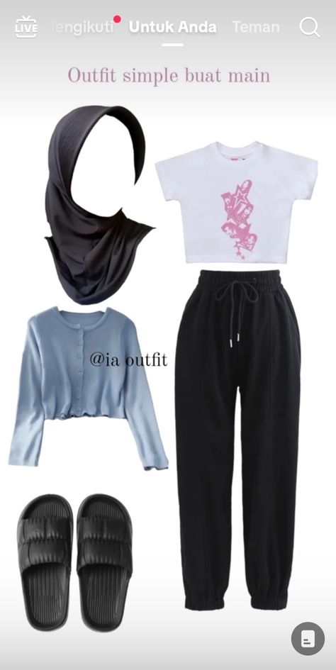 Ide Outfit Simple, Ootd Rumahan, Ootd Hoodie, Outfit Hijab Simple, Celana Jogger Wanita, Ootd Hijab Simple, Online Shopping Sites Clothes, Simple Ootd, Ootd Hijab Style