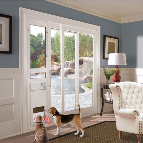 High Tech Pet Automatic Sliding Glass Patio Pet Door | Wayfair Door With Dog Door, Pet Patio, Pet Patio Door, Sliding Glass Doors Patio, Glass Doors Patio, Pet Doors, Pet Door, Sliding Patio Doors, Cat Door