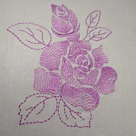 Kantha Embroidery Designs Pattern, Rose Flower Embroidery Designs, Embroidery Rose Pattern, Machine Embroidery Designs Flowers, Embroidery Designs Flowers, Mekhela Chador, Rose Embroidery Designs, Rose Embroidery Pattern, Kantha Embroidery