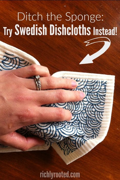 Swedish dishcloths replace kitchen sponges and paper towels. They're simple, smart, and pretty! Replace Paper Towels, Swedish Dishcloths, Swedish Dishes, Zero Waste Kitchen, Kitchen Sponge, Zero Waste Living, Reduce Reuse Recycle, Eco Living, Reuse Recycle