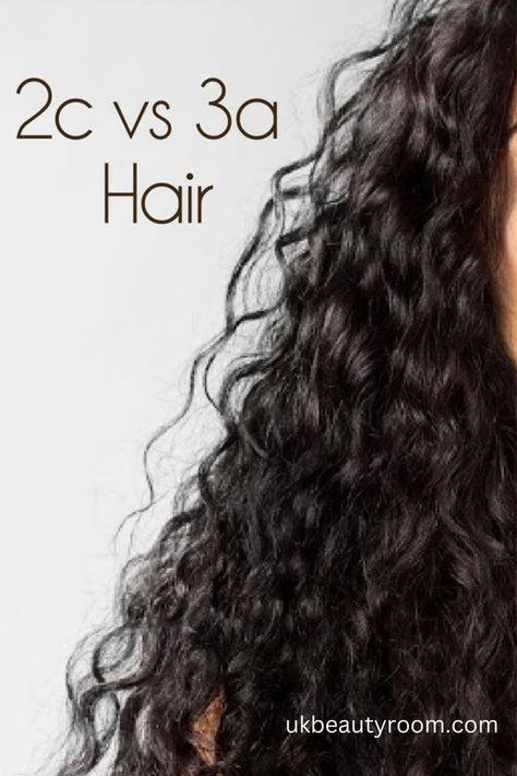 Do you want to know the difference between 2c vs 3a hair? This post tells you everything you need to know about telling the difference between these two hair types as well as what routine and products are best for each. 2c Curly Hair Color Ideas, 3a Long Curly Hair, 2 C Curly Hair, 2c Hairstyles Long, 2c Wavy Haircut, Type 2c Curly Hair, 2 C Hair, Curly Hair Types Charts, 2c Hair Routine