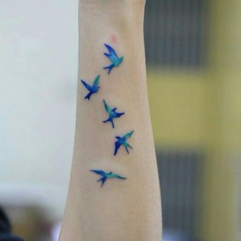 Blue Bird Tattoos For Women, Dainty Tats, Blue Bird Tattoo, Colorful Bird Tattoos, First Tattoo Ideas, Bluebird Tattoo, Watercolor Bird Tattoo, Bird Tattoos For Women, Mastectomy Tattoo