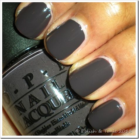 Gray Nail Polish, Gray Nail, Nail Paint Shades, Grey Nail Polish, Gray Nails, Nails Only, Dark Nails, Neutral Nails, Opi Nails