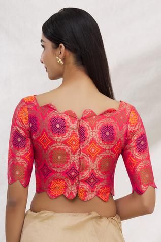 Silk Blouse Design, Blouse Design Simple, Exclusive Blouse Designs, Trending Blouse, Cut Work Blouse, Brocade Blouse Designs, Pink Silk Blouse, Pink Brocade, Netted Blouse Designs