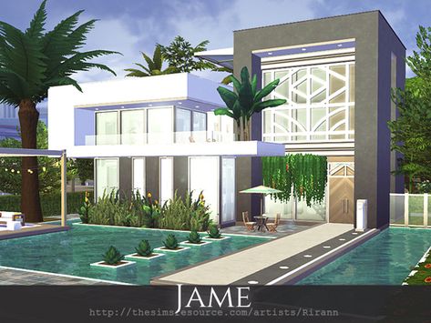 Modern Sims 4 House Design, Sims Sulani, Modern Sims 4 House, Sims 4 Modern House, Lotes The Sims 4, Sims 4 House, The Sims 4 Lots, Modern Family House, Sims 4 Family