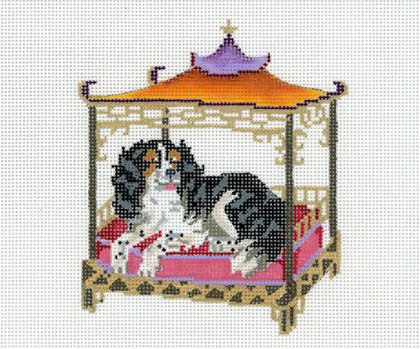 Needlepoint Monogram, Staffordshire Pottery, Needlepoint Ideas, King Charles Dog, Miniature Embroidery, Staffordshire Dog, Needlepoint Designs, Dog Canvas, Needlepoint Patterns