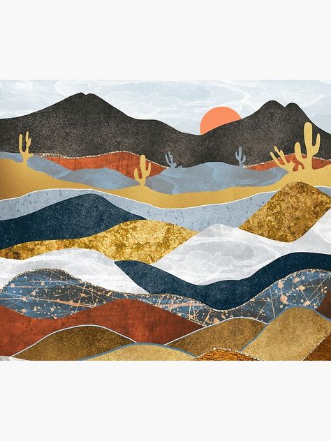 "Desert Cold" Tapestry by spacefrogdesign #Aff , #Affiliate, #Cold, #Desert, #spacefrogdesign, #Tapestry Southwestern Design Patterns, Art Countryside, Cold Art, Cold Desert, Desert Landscape Art, Landscape With Mountains, Landscape Quilt, Abstract Art Diy, Paper Collage Art