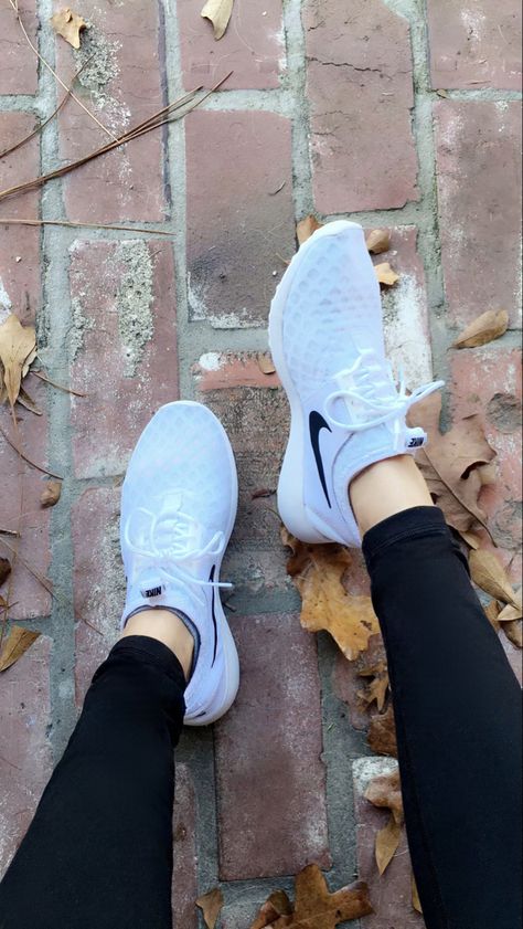 #nike Running Shoes #white #sneakers #fitness #workout Nike Womens Running Shoes White, Nike White Running Shoes Women, Everyday Nike Shoes, Nike Shoes Women Workout, Nike Workout Shoes Women, Womens Running Shoes Trendy, White Running Shoes Outfit Casual, Gym Shoes For Women Nike, Athletic Shoes Aesthetic