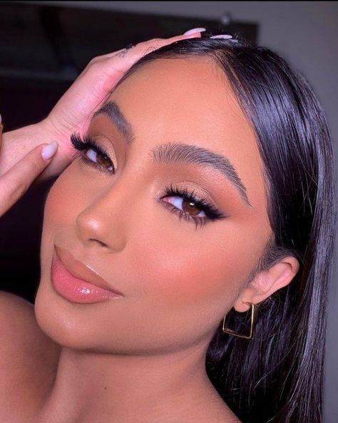 Prom Makeup For Brown Eyes, Neutral Makeup Look, Natural Prom Makeup, Wedding Guest Makeup, Natural Glam Makeup, Prom Eye Makeup, Prom Makeup Looks, Formal Makeup, Simple Makeup Looks