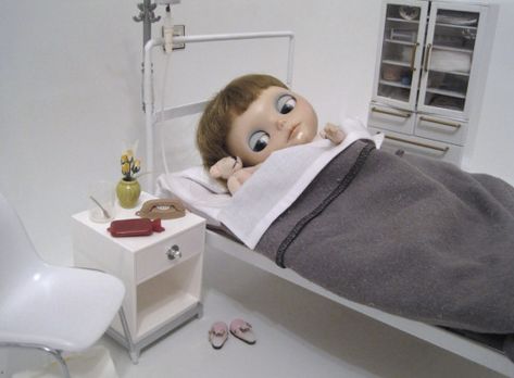 Room Diorama, Doll Hospital, Sunken Eyes, Hospital Room, Feeling Guilty, Doll Bed, Doll Makeup, Cute Emoji, Nursing Notes