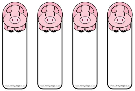 http://www.activityvillage.co.uk/pig-bookmarks Crafts Printable, Pig Design, Corner Bookmark, Quiet Mind, Corner Bookmarks, Activities For Toddlers, Printable Templates, Label Templates, Printable Paper