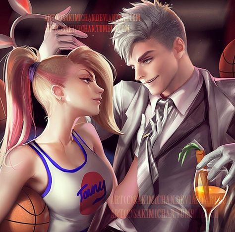 Sakimi Space Jam Looney Tunes Lola Bunny and Bugs Bunny Sakimichan Art, Bugs And Lola, Arte Monster High, Anime Version, Wow Art, Arte Fantasy, Hinata Hyuga, Bugs Bunny, Disney And Dreamworks