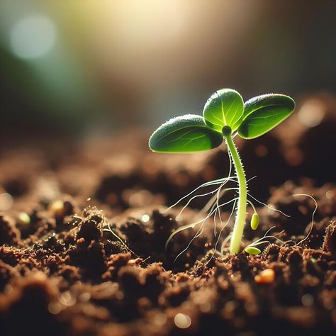 Photo seedling of a plant breaking throu... | Premium Photo #Freepik #photo Soil Aesthetic, Plants Background, Full Moon In Aries, Flash Ideas, Plant Background, Eye Of The Storm, Types Of Soil, The Soil, Planting Seeds