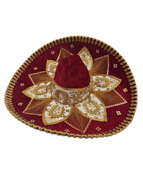 PRICES MAY VARY. VIVA LA FIESTA: This festive red sombrero with gold trim adds instant party vibes, perfect for any Mexican celebration. AUTHENTIC CHARRO STYLE: Modeled after the traditional wide-brim hats worn by Mexican cowboys. ONE SIZE FITS MOST: Flexible but sturdy, this sombrero has an inner diameter of about 8 inches and tapers up to fit for most average adult head sizes and a chin strap to hold securely in place. DECORATE IN STYLE: Whether you're attending a quinceañera, Cinco de Mayo pa Mexican Cowboys, Charro Hat, Mariachi Hat, Charro Quince, Mexican Celebrations, Sombrero Hat, Vibrant Fashion, Mexican Hat, Brim Hats