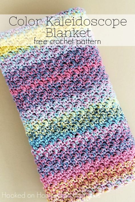 Color Kaleidoscope Crochet Blanket Pattern | Hooked on Homemade Happiness Kaleidoscope Crochet Blanket, Kaleidoscope Crochet, Crochet Blanket Pattern Easy, Confection Au Crochet, Crochet For Beginners Blanket, Easy Crochet Blanket, Crochet Blanket Pattern, Crochet Simple, Basic Crochet Stitches