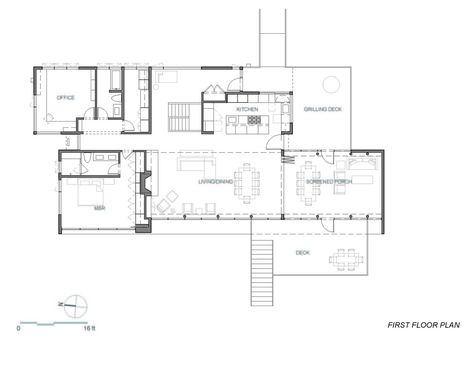 Westport River House,First Floor Plan Modern Glass House, Architectural Diagrams, Glass House Design, Architectural Presentation, Florida Homes, Glass Fireplace, Casas Coloniales, International Style, House Architecture