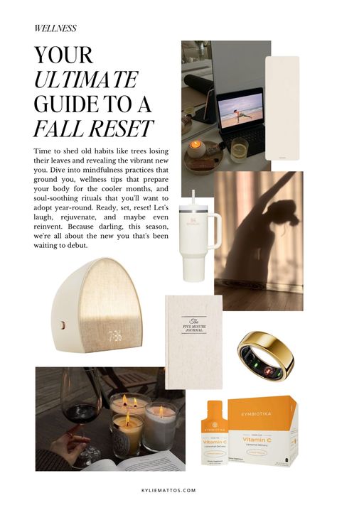 Golden Moments: Your Ultimate Guide to a Fall Reset For Your Mind, Body, and Soul | kyliemattos.com Glow Up Vision Board, Mind Reset, Evening Eye Makeup, Wellness Club, Golden Moments, Vision Board Inspiration, Beauty Products Photography, Christmas Feeling, Embrace Change