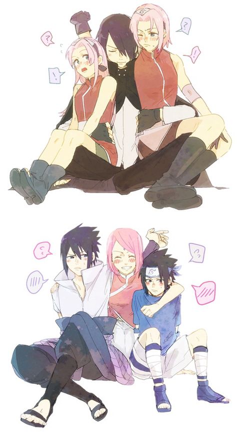 Naruto Doujinshi, Sasusaku Doujinshi, Naruto Y Hinata, Sasuke Sakura Sarada, Sasuke Uchiha Sakura Haruno, Naruto Stuff, Naruto Teams, Sasuke Sakura, Naruto Sasuke Sakura