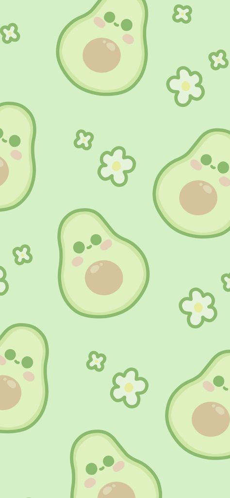 Cute Avocado, Avocado, Screen, Wallpapers, Iphone, Flowers, Green, Pattern