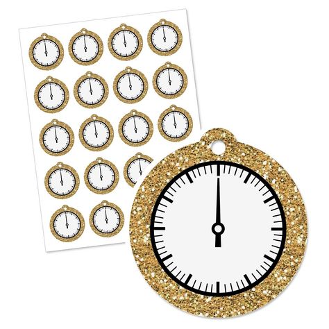 New Year's Eve - Gold - New Years Eve Party Favor Gift Tags (Set of 20), #Ad #Years, #Affiliate, #Party, #Gold, #Year Gold Theme Party, Easy Party Favor, White Party Decorations, Easy Party Decorations, Thank You Party, New Years Tree, Diy Party Supplies, Round Tags, Treat Jars