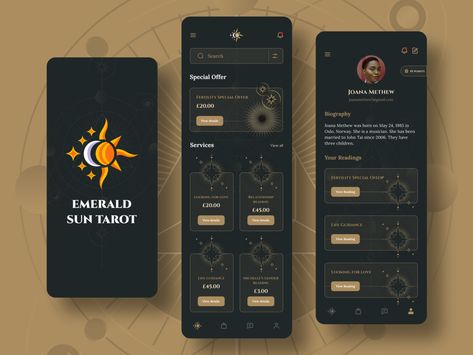 Tarot App, Directory Design, Design Jobs, Mobile App Design, Game Ui, Job Opening, App Ui, Looking For Love, Three Kids