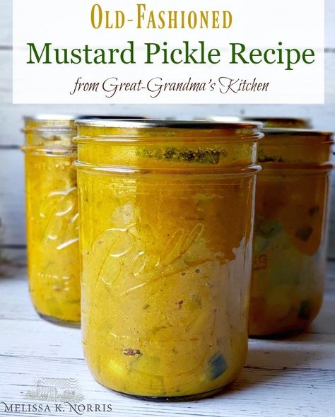 You need to know how to make mustard pickles because this is one of the BEST condiments we’ve ever had. This recipe came from my husband’s Great Grandma and I’ve updated it to make sure it follows safe canning but still has the amazing flavor from her original recipe. Mustard Pickle Recipe, Make Mustard, Homemade Apple Cider Vinegar, Homemade Mustard, Canning 101, Mustard Pickles, Pickling Salt, Homemade Apple Cider, Homemade Mixes