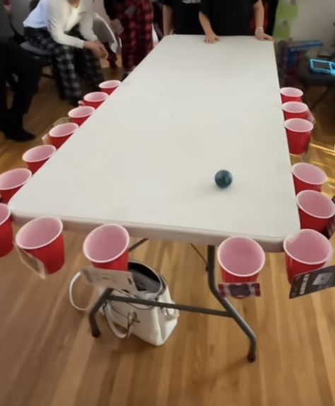 Christmas Games With Red Solo Cups, Punch A Cup Game Tissue Paper, Cup Christmas Game, Red Cup Games, Solo Cup Christmas Tree Punch Game, Red Solo Cup Games, Red Solo Cup Party Ideas, Games For Big Groups, Solo Cups Party