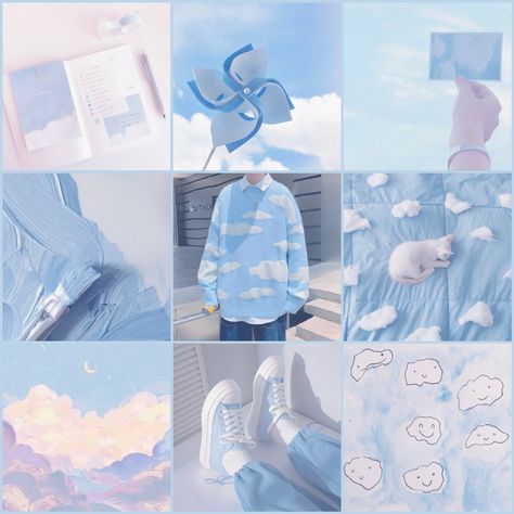 Pastel Blue Moodboard, Cloud Moodboard, F2u Moodboards, Blue Moodboard, Adopt Idea, Pretty Images, Mood Board Inspiration, Scene Design, Forest Art