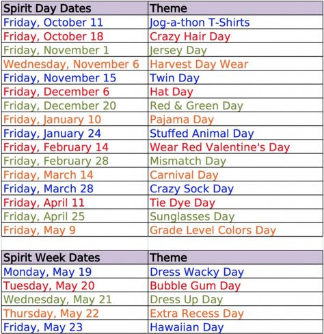 Here are some easy dress up day ideas for Spirit Weeks Dress Up Days For School, Spirit Week Ideas, Spirit Week Themes, Spirit Day Ideas, Dress Up Days, Catholic Schools Week, Homecoming Spirit Week, School Spirit Week, School Spirit Days