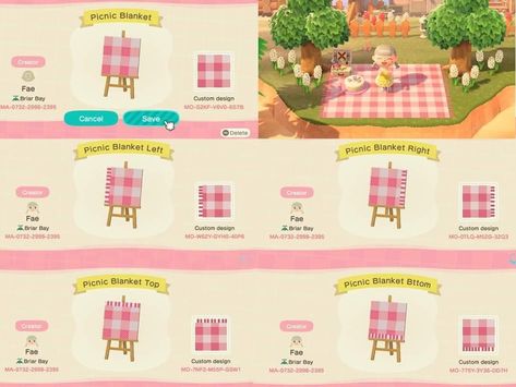 Qr Code Animal Crossing, Animal Crossing Design Codes, Animal Crossing Design, Picnic Blanket Pattern, Motif Acnl, Animal Crossing 3ds, Ac New Leaf, Animal Crossing Guide, Animal Crossing Qr Codes Clothes