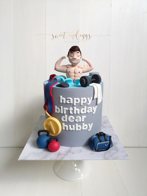 Baba Cake, Fitness Cake, Games Cake, Gym Cake, Board For Party, 51 Birthday, Small Birthday Cakes, Creative Chocolate, Dad Birthday Cakes