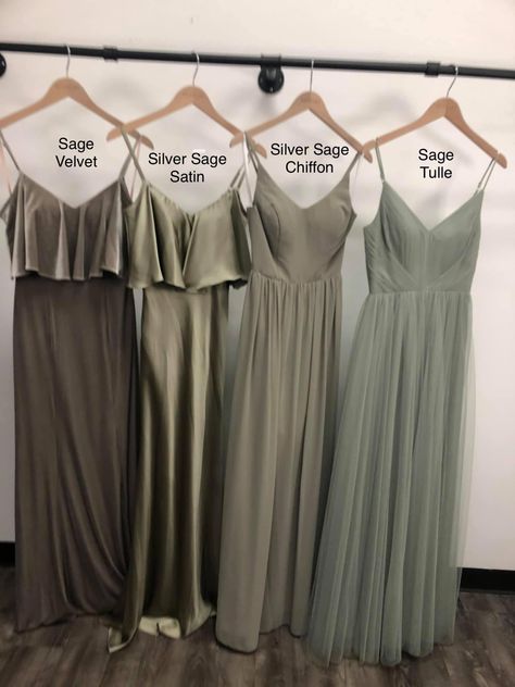 Sage Green Maid Of Honor Dress, Fall Bridesmaid, Bridgerton Wedding, Wedding Theme Color Schemes, Wedding Entourage, Bm Dresses, Sage Bridesmaid Dresses, Fall Bridesmaids, Earthy Wedding