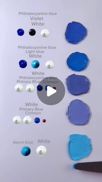 How To Make Periwinkle Color, Mixing Paint Colors Videos, Blue Colour Shades, French Blue Paint, Different Blue Colors, Color Mixing Chart Acrylic, Modelling Tips, Color Mixing Guide, Mixing Paint Colors