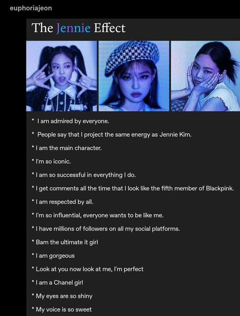 My Tumblr posts #kpop #blackpink #kim Jennie #jennie #jennie icons #affirmations #self concept #kpop icons #manifest How To Look Like Jennie Kim, Jennie Affirmations, Kpop Idol Affirmation, Kpop Manifesting, Kpop Idol Manifestation, Kpop Affirmations, Jennie Kim Quotes, Wonyoung Affirmations, Kpop Subliminal