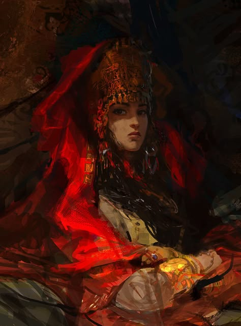 ArtStation - Scythian Queen, Alexander Deruchenko Matte Painting, Woman Drawing, Arte Fantasy, Throne Of Glass, Character Portraits, Face Drawing, Fantasy Character Design, 그림 그리기, Animation Art