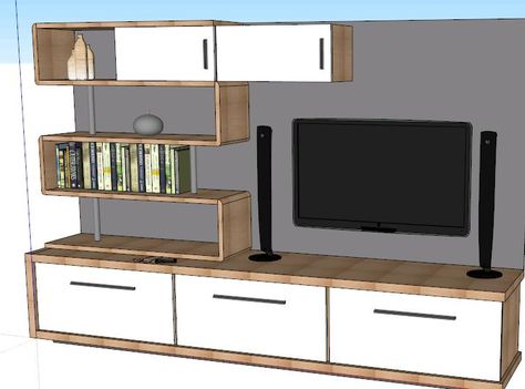 Mueble Para Tv 3D SKP Model for SketchUp Furniture For Tv, Drawing Room Furniture, Chair Drawing, Wall Tv Unit Design, Simple Sofa, Sketchup Model, Popular Kitchens, Tv Unit Design, Autocad Drawing