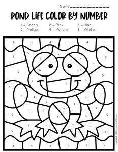 Frog Color By Number, Ponds Preschool Activities, Pond Life Worksheets Preschool, Frog Math Activities For Preschool, Prek Frog Activities, Pond Worksheets Preschool, Frogs Activities Preschool, Frog Lesson Plans Preschool, Frog Activities For Kindergarten