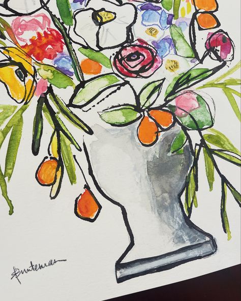 🔴SOLD! “Flowers for Breakfast” is shipping off to Pottstown, PA💌 Kumquats and fried egg flowers (California Tree Poppies) inspired the title for this lush watercolor painting. 🍳🍊🌱 Ink, watercolor, and Neocolor II on paper, 11x14 Neocolor Ii, Eggs Flowers, Ink Watercolor, Fried Egg, Watercolor Painting, Flower Painting, Poppies, Lush, Watercolor Paintings