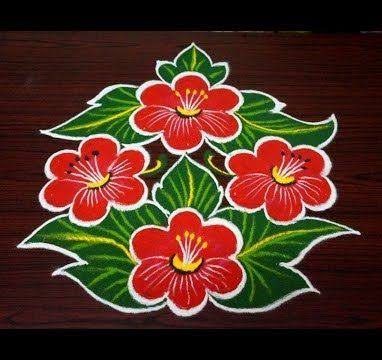 Latest Rangoli or Kolam Designs Simple Flower Rangoli, Freehand Rangoli, Design Rangoli, Rangoli Simple, Latest Rangoli, Rangoli Side Designs, Simple Flower Design, Simple Rangoli Designs Images, Rangoli Patterns