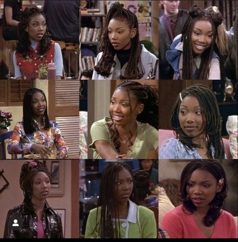 1990s Black Hairstyles, Hair Ideas 90s, Moesha Aesthetic, 90s Braids Hairstyles, Kellie Shanygne Williams, Brandy Braids, Midnight Drive, 90s Fine, 80s Hairstyles