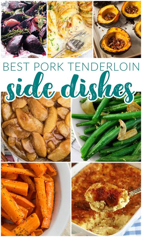 What to Serve with Pork Tenderloin - from simple recipes for busy weeknights to the perfect side dish for special occasions, this list of pork tenderloin side dish recipes has something for everyone. via @jugglingactmama Sides For Pork, Yummy Pork Recipes, Creamy Mashed Potatoes, Meat Cuts, Potato Side Dishes, Best Side Dishes, Pork Tenderloin, Pork Dishes, Weeknight Dinner