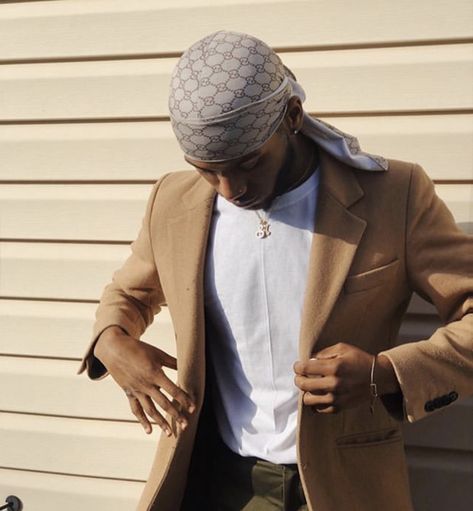 Gucci Durag & a suit 😎 Durag With Suit Men, Adidas Ultra Boost Men Outfit, Durags Men Fashion, Blue Chinos Men Outfits, Durag Outfit, Converse Men Outfit, Black Durag, Durag Fashion, 90s Men Outfits