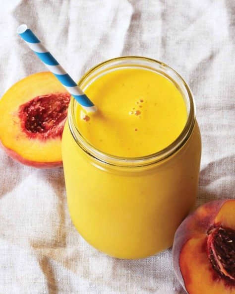 Peachy Tahini Sunshine Smoothie Tahini Smoothie, Sunshine Smoothie, Homemade Smoothies, Smoothies For Kids, Best Smoothie Recipes, Colorful Kitchen, Easy Smoothie Recipes, Wellness Recipes, Good Smoothies