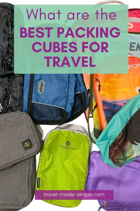 What are the best packing cubes for travel? With more than 10 years of traveling with packing cubes, our roundup will help you pick the right ones. Best Packing Cubes, Air Travel Tips, Travel Cubes, Checked Luggage, Best Luggage, International Travel Tips, Packing Cubes, Travel Organization, Air Travel