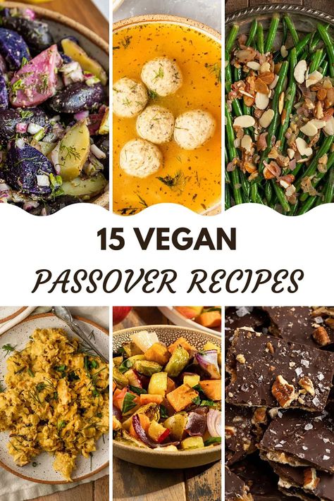 These 15 Vegan Passover Recipes are free of chametz and a delicious way to enjoy your Passover seder. With a mix of savory meals, breakfast ideas, and Passover desserts- there are so many great eggless & dairy-free recipes to choose from for your vegan seder. #passoverrecipes Vegan Passover, Slow Cooker Vegan Chili, Vegan Taco Salad, Seder Meal, Passover Desserts, Passover Recipes, Slow Cooker Chili, Vegetarian Appetizers, Sweet Potato Soup