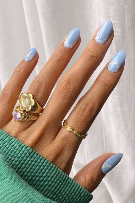 Fall Nails 2022, Pastel Blue Nails, Blue And White Nails, Blue Gel Nails, Pastel Nails Designs, Simple Fall Nails, Light Blue Nails, Baby Blue Nails, Lilac Nails