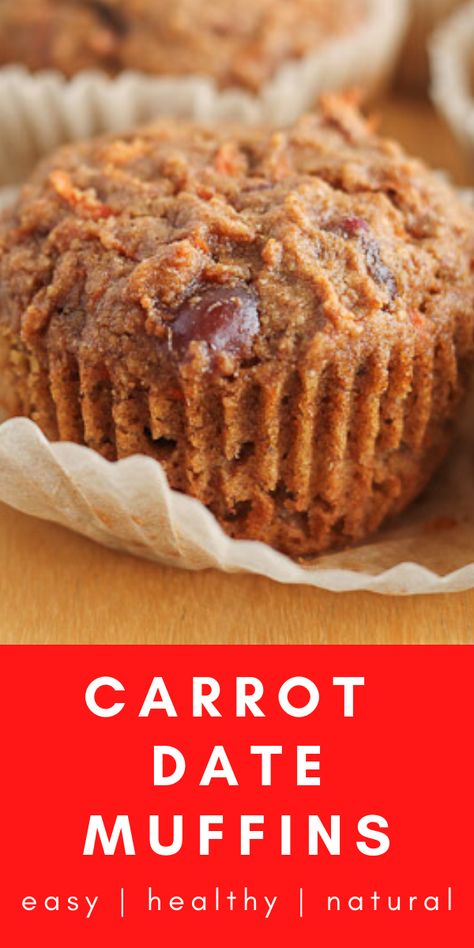 a tray of healthy carrot date muffins Healthy Whole Food Recipes, Spelt Flour Recipes, Carrots And Dates, Spelt Recipes, Date Muffins, Muffins Easy, Carrot Cake Muffins, Healthy Food Habits, Healthy Carrot Cakes